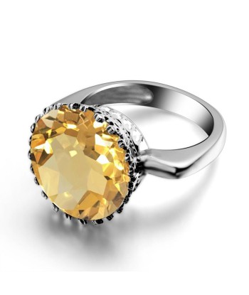 Bague Pierre Citrine "Sofia" en Argent 925 rembourrage situé sous