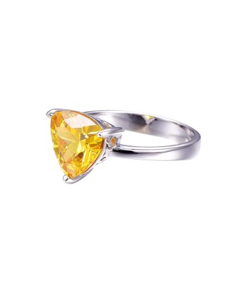 Bague Triangle Citrine "Olivia" en Argent 925 Véritable concentré