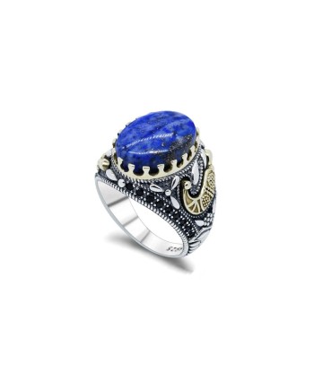 Chevalière Lapis Lazuli "Ezekiel" en Argent 925 les muscles