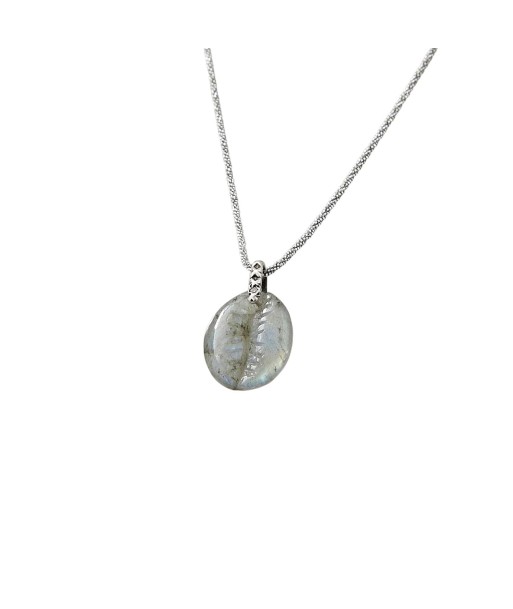 CAURI Collier Labradorite, Argent vieilli, Bélière Diamant les muscles