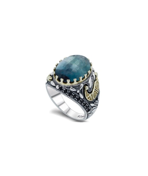 Bague Homme Fluorite "Valentian" en Argent 925 Faites des économies