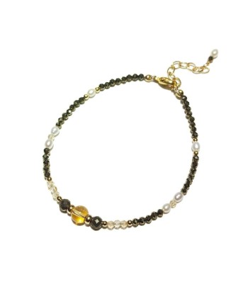 Bracelet Citrine & Pyrite "Aina" rembourrage situé sous