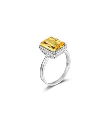 Bague Citrine Rayonnement "Ava" en Argent 925 les ligaments