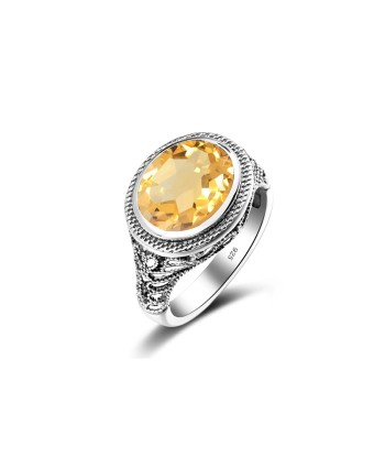 Chevalière Citrine "Elior" en Argent Sterling Comparez plus de prix