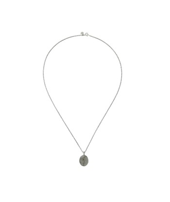 CAURI Collier Labradorite, Argent vieilli, Bélière Diamant les muscles