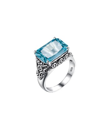 Bague Homme Aigue-Marine "Octave" en Argent 925 pas cheres