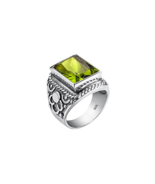 Bague Homme Péridot Charmante "Galerian" en Argent 925 des créatures d'habitude