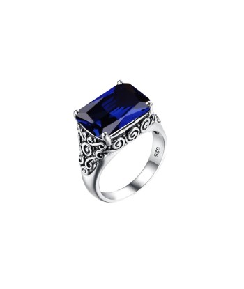 Bague Homme Saphir Angélique "Amaël" en Argent 925 ou a consommer sur place