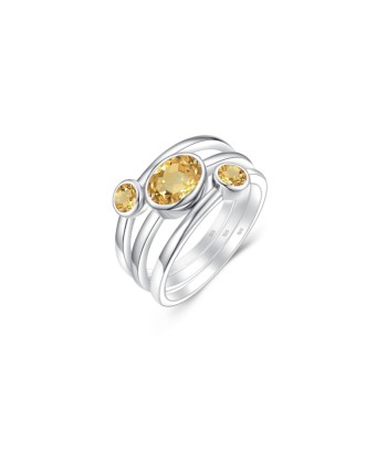 Bague Citrine 3 Anneaux "Isabella" en Argent Sterling Jusqu'à 80% De Réduction