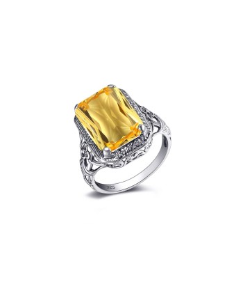 Bague Citrine Envoûtante "Victoria" en Argent 925 s'inspire de l'anatomie humaine