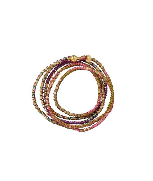 MANILLA Bracelet multitours Rose - Violet - Moutarde vous aussi creer 