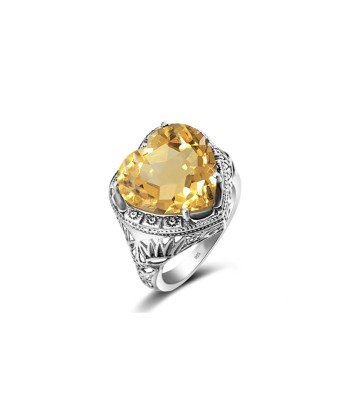 Bague Coeur Citrine "Elara" en Argent Sterling prix