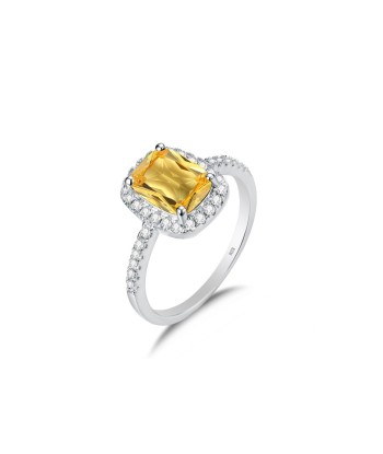 Bague Citrine Céleste "Elysia" en Argent 925 en linge