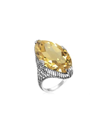 Bague Losange Citrine "Astraea" en Argent 925 Jusqu'à 80% De Réduction