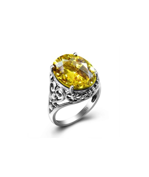 Bague Citrine Précieuse "Seraphina" en Argent 925 français