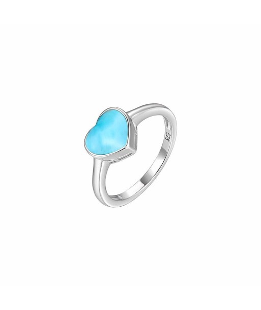 Bague Coeur Larimar "Philomela" Argent 925 le concept de la Pate a emporter 