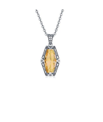 Collier Pierre Citrine "Naomie" en Argent 925 l'évolution des habitudes 