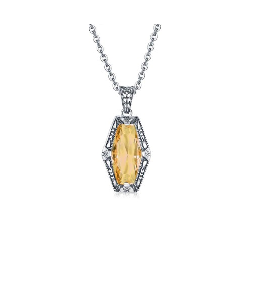 Collier Pierre Citrine "Naomie" en Argent 925 l'évolution des habitudes 