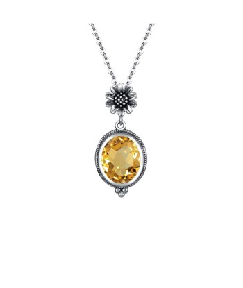 Collier Citrine "Ariane" en Argent Sterling france