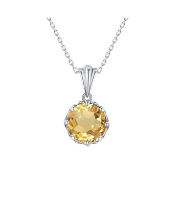 Collier Pierre Citrine "Typhaine" en Argent Sterling Venez acheter