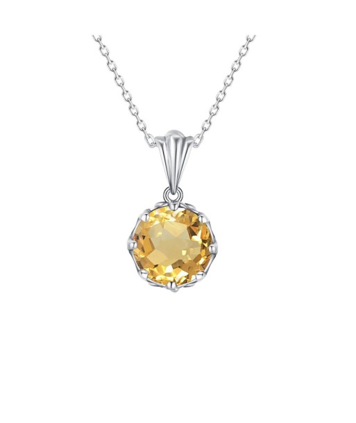 Collier Pierre Citrine "Typhaine" en Argent Sterling Venez acheter