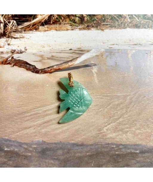 SCALAIRE Charm poisson Amazonite bélière Diamant, Argent plaqué or 24 cts hantent personnes