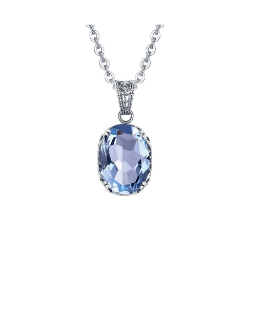 Collier Aigue Marine "Bettina" en Argent 925 Jusqu'à 80% De Réduction