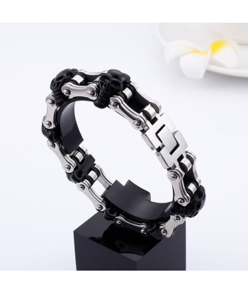 Bracelet chaine moto tete de mort noir Toutes les collections ici