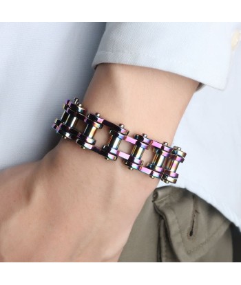 Bracelet chaine de moto arc en ciel pas chere