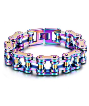 Bracelet chaine de moto arc en ciel pas chere