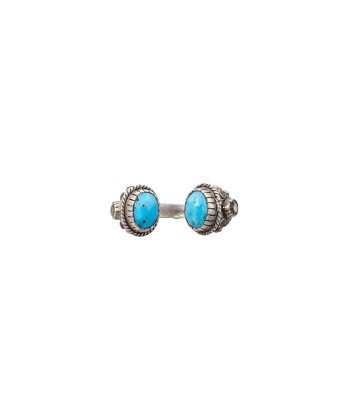 MAHARADJAH Bague Turquoise, Argent patiné français