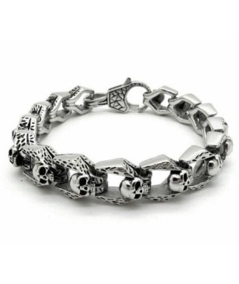 Bracelet Argent Homme Crane Par le système avancé 