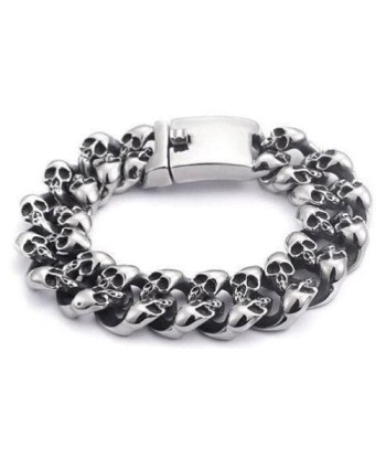 Bracelet homme tete de mort en acier inoxydable JUSQU'A -70%! 