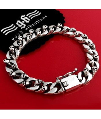 Bracelet homme argent massif tête de mort sur le site 