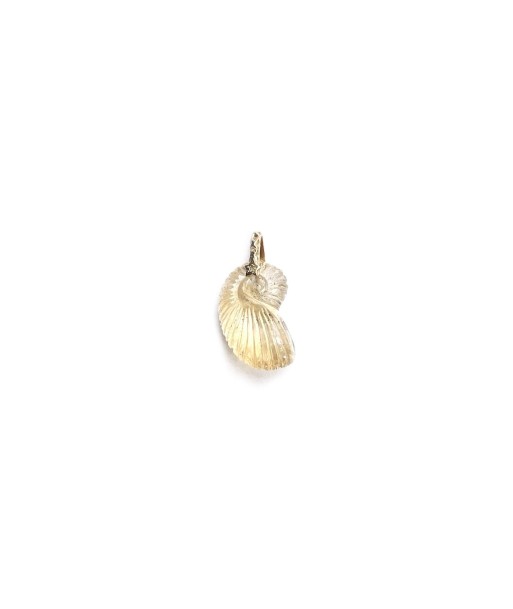 Charm NAUTILUS Quartz lemon bélière diamant argent plaqué or 24 cts l'évolution des habitudes 