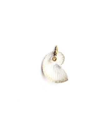 Charm NAUTILUS Cristal de roche bélière diamant argent plaqué or 24 cts Les magasins à Paris et en Île-de-France