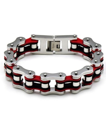 Bracelet Chaîne de Moto Argent et Rouge vente chaude votre 