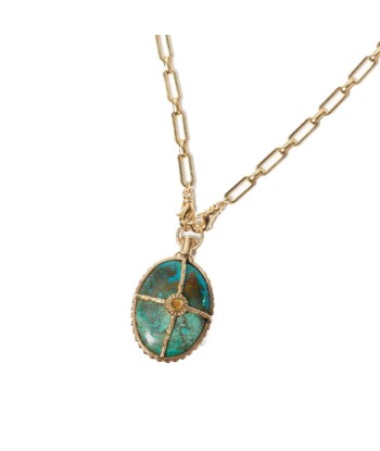 OCTAVE Sautoir Chrysocolle doré 24 cts Par le système avancé 