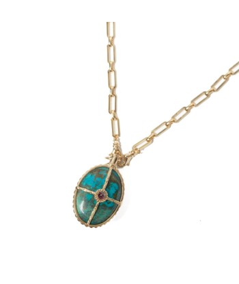 OCTAVE Sautoir Chrysocolle doré 24 cts Par le système avancé 