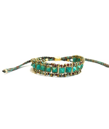 PRO - STROMBOLI Bracelet Turquoise d'Arizona, Argent plaqué Or Profitez des Offres !