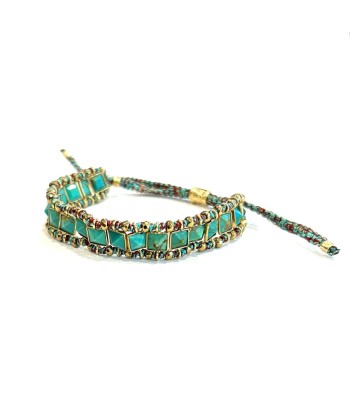 PRO - STROMBOLI Bracelet Turquoise d'Arizona, Argent plaqué Or Profitez des Offres !