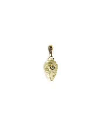 CHARM COQUILLAGE Améthyste jaune sertie Topaze, bélière Diamants argent plaqué or 24 cts sur le site 