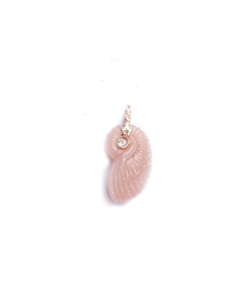 CHARM NAUTILUS Moonstone Rose Bélière diamant argent plaqué or 24 cts Venez découvrir notre 