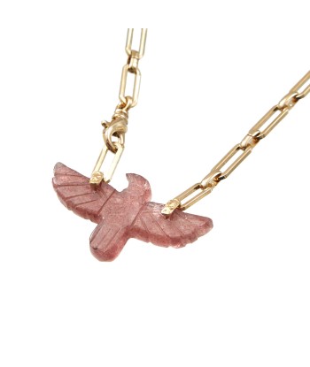 PHOENIX BABY Collier Strawberry Quartz pas chere