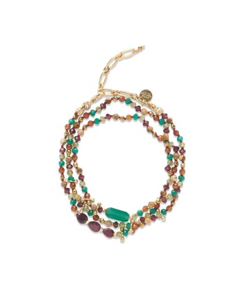 ADOUMA Bracelet 3 tours ou collier Onyx Vert en stock