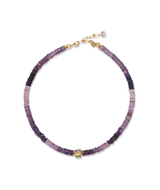 ANILA Collier Améthyste facettée Tie&Dye et perle multi-pierres À commander