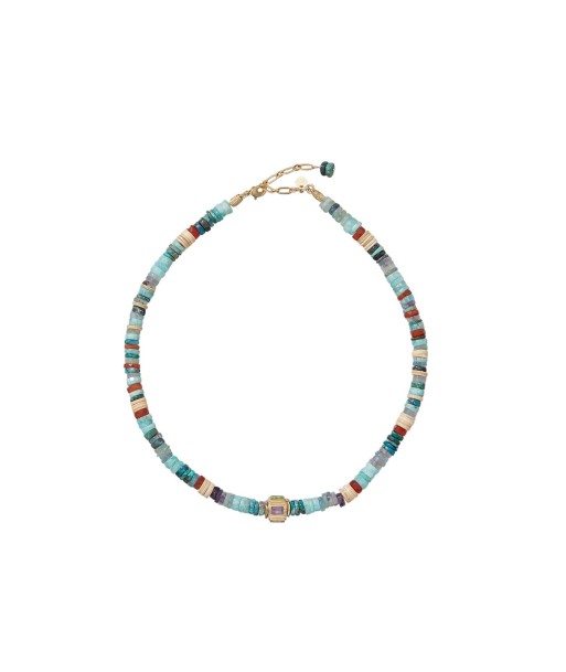 ANILA Collier multicolore, Amazonite, Perle multi-pierres Faites des économies