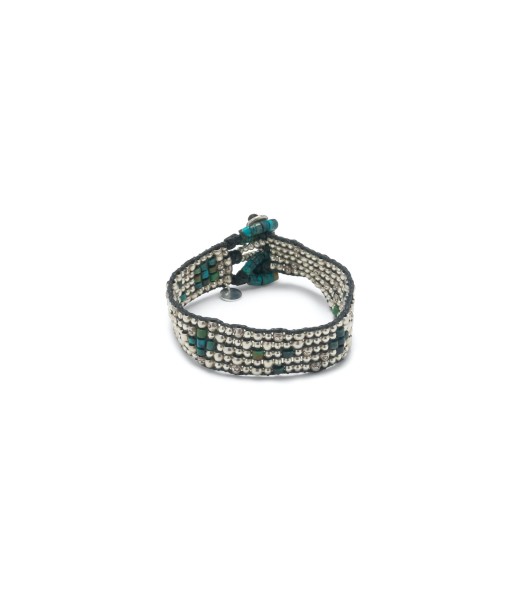 PRO - BIANCA Bracelet tissé, perles Argent et rocailles Turquoise Voir les baskets