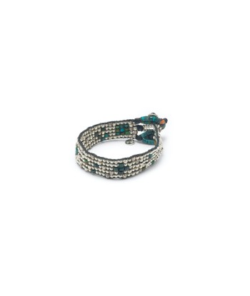 PRO - BIANCA Bracelet tissé, perles Argent et rocailles Turquoise Voir les baskets